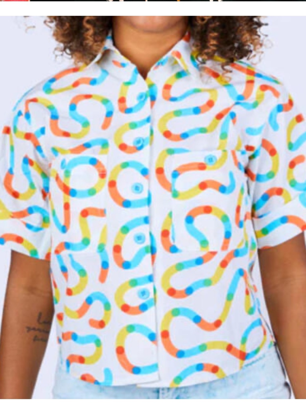 MOKUYOBI Metro Map Print Short Sleeve Button Down Shirt
